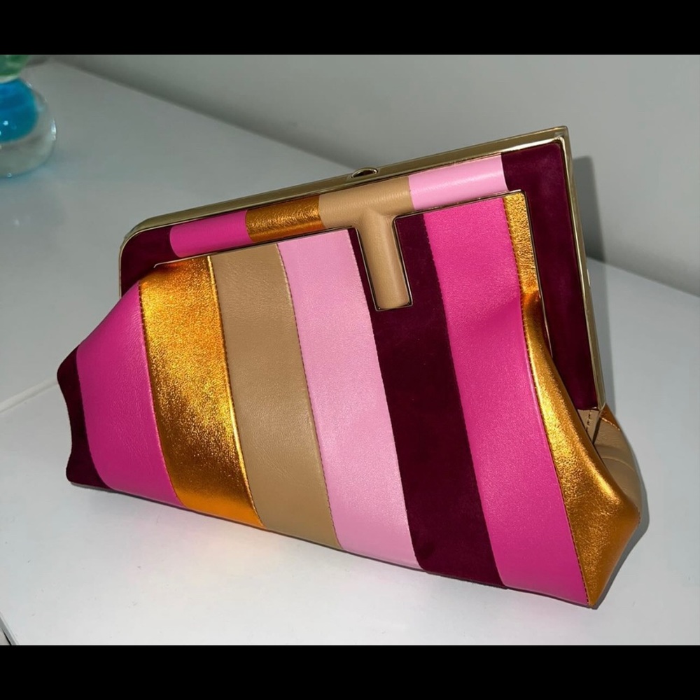 New Fendi First Small
Leather bag with multicolor inlay